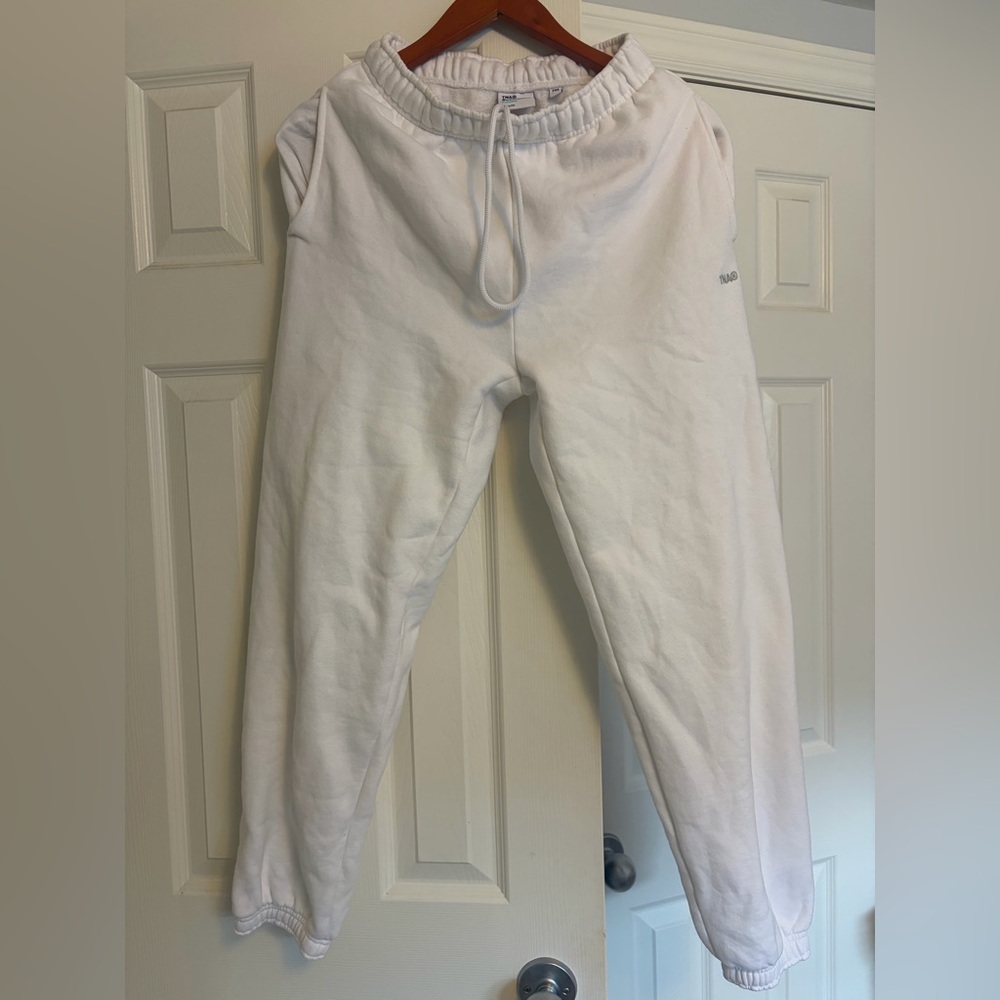 Aritzia TNA White Drawstring Waist Sweetfleece Mega jogger 2XS - Picture 4 of 7